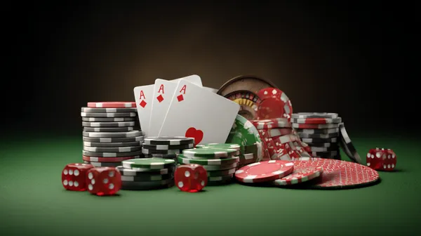 Uma mulher glamourosa segurando fichas de cassino em um ambiente iluminado por néon, representando a atmosfera premium do cassino online BB222.